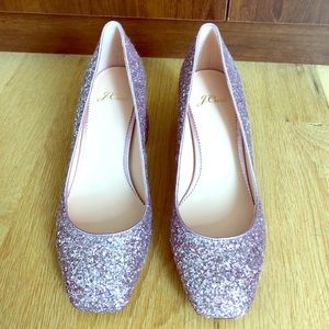 J Crew Pink Glitter Shoes